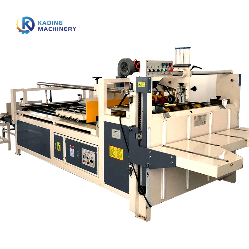 Semi-Automatic Cardboard Carton Box Making Folding Gluing Machine