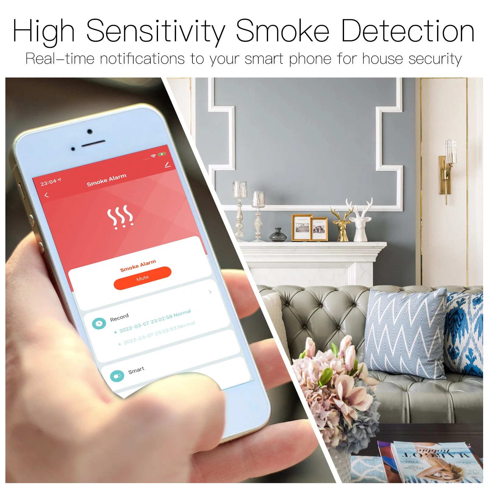 Tuya APP Control Zigbee/WiFi Fire Alarm Smoke Sensor Detector for Home Security