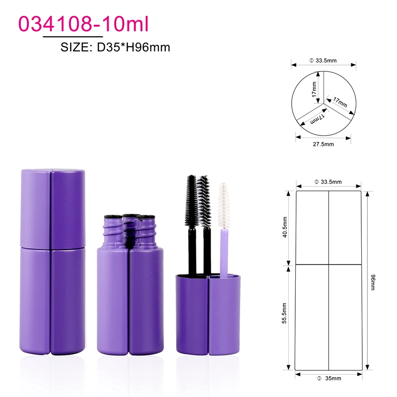 Customized Color Color DIY Makeup Tools Clear Mascara Tube Hot Stamping ABS Empty Mascara Tubes with Brush