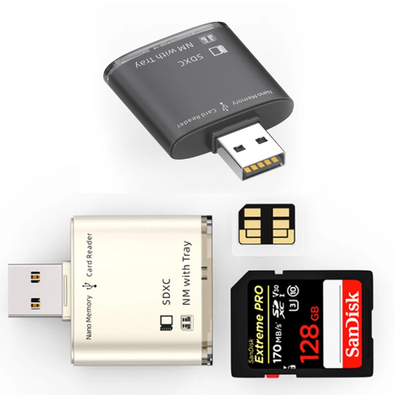 Card Reader for Phone OTG 2 in 1 Nm&SD Memory Card Reader