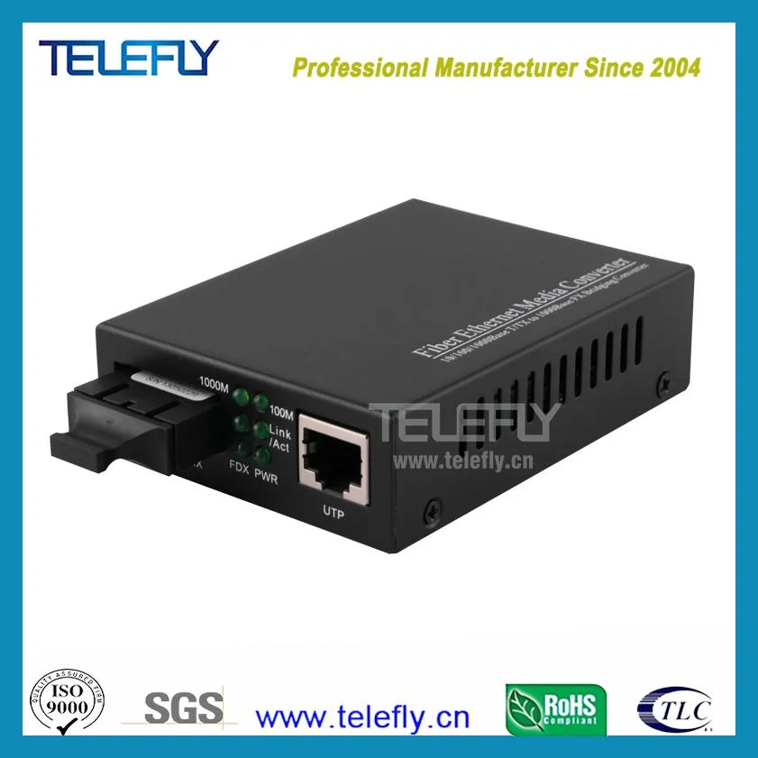 Fiber Optic Ethernet 100m Sc Dual China Media Converter for 120 Km