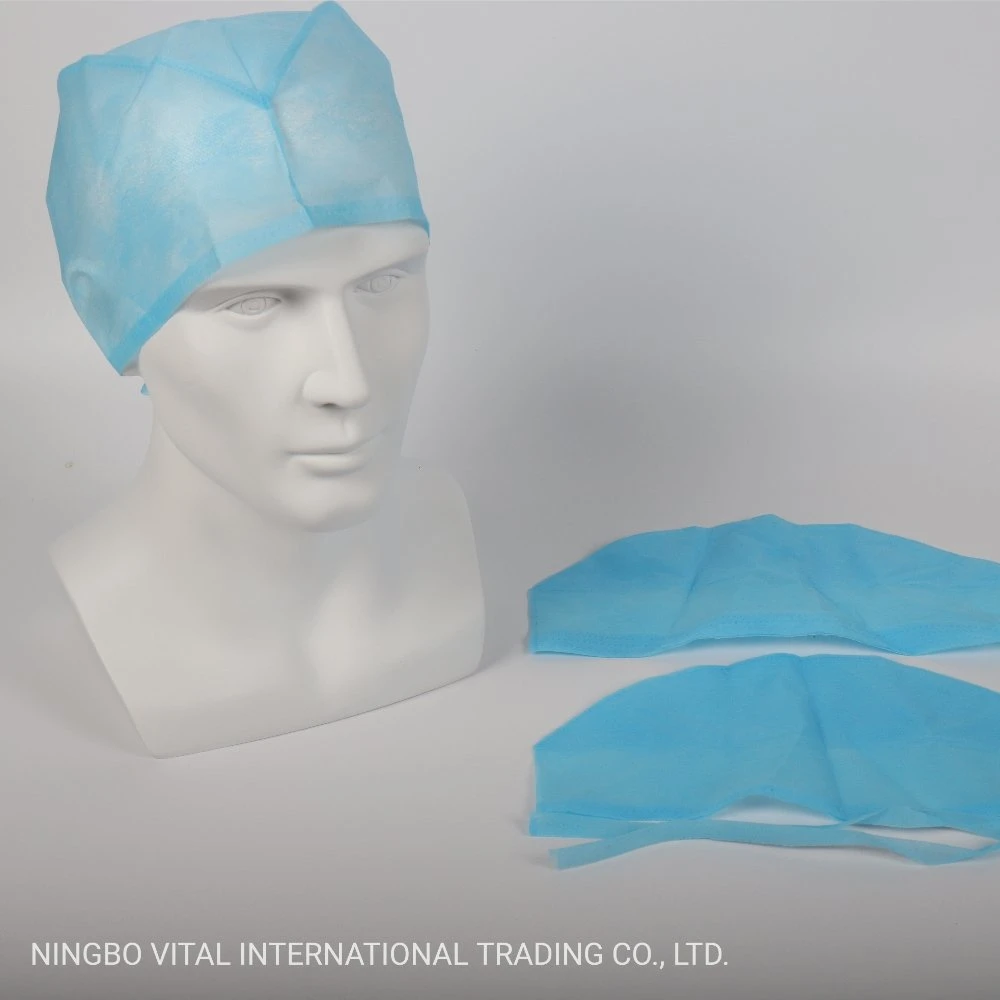 64*14cm Blue Disposable Medical Non Woven Fabric Surgeon Cap