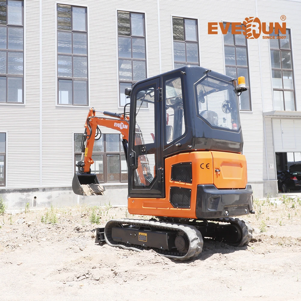 China Popular Brand Everun Ere18h 1.8ton Farm Garden Agriculture Manual Small Hydraulic Pump Mini Crawler bucket Excavator Digger machine for sale