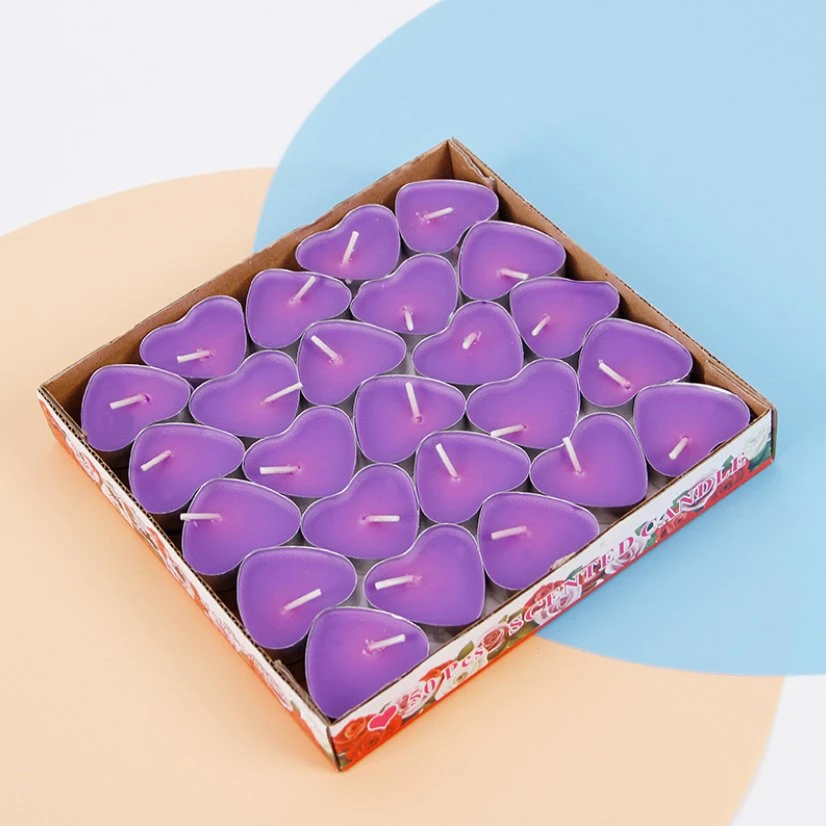 Heart Shape Paraffin Wax Lead Free 100% Cotton Wick Tealight Candle