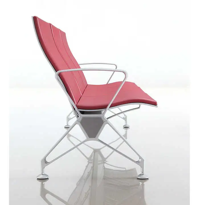 Customer Waiting Bench PU Aluminum Airport Seating Hospital Clinic Waiting Chair