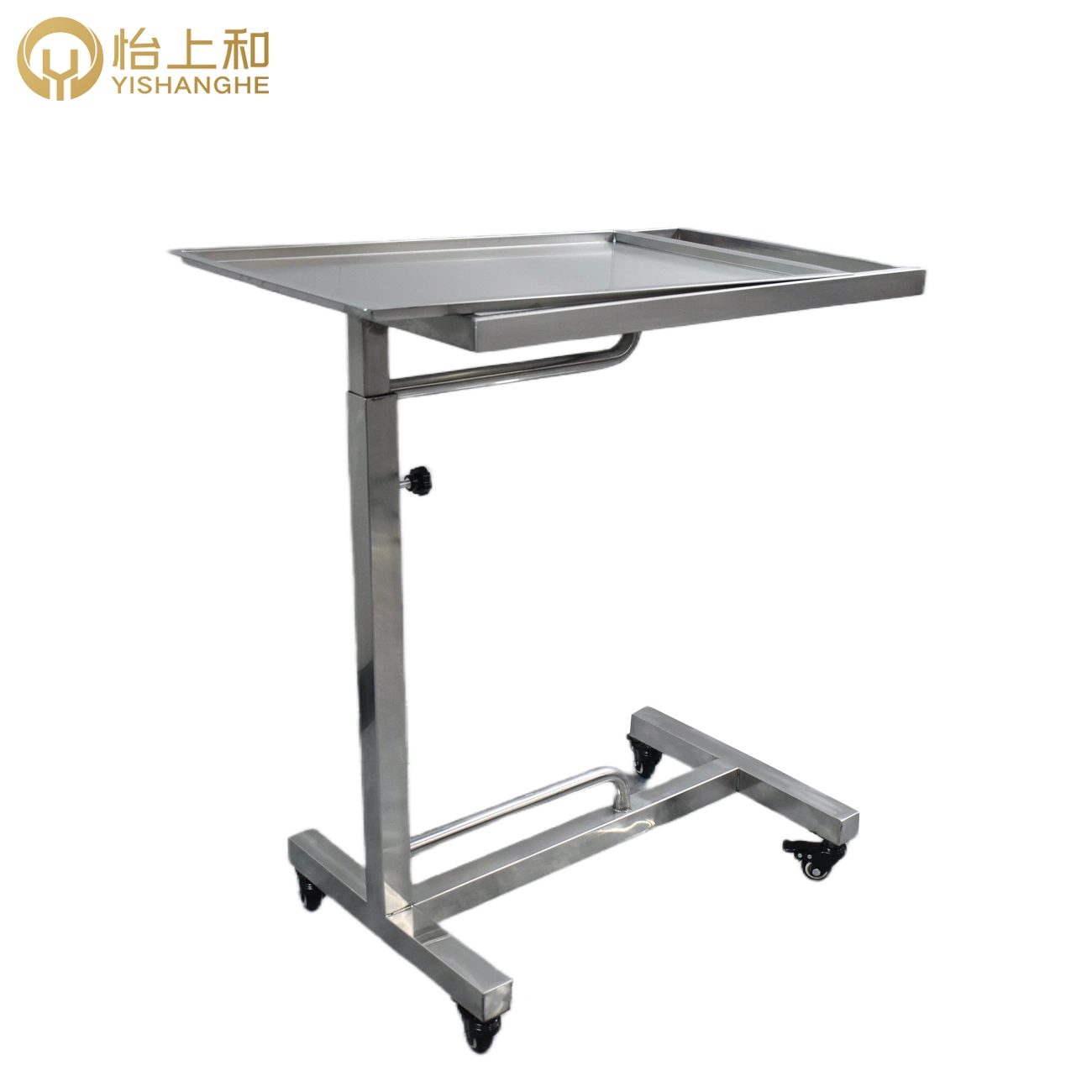Adjustable Height Stainless Steel Medical Trolley Surgical Trolley Veterinary Equipment