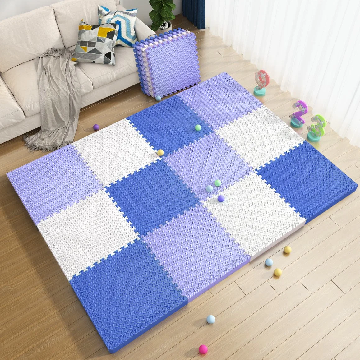 Non-Toxic Non Slip Surface Soft Safe Baby Mat Interlocking Multicolor Crawling Mat