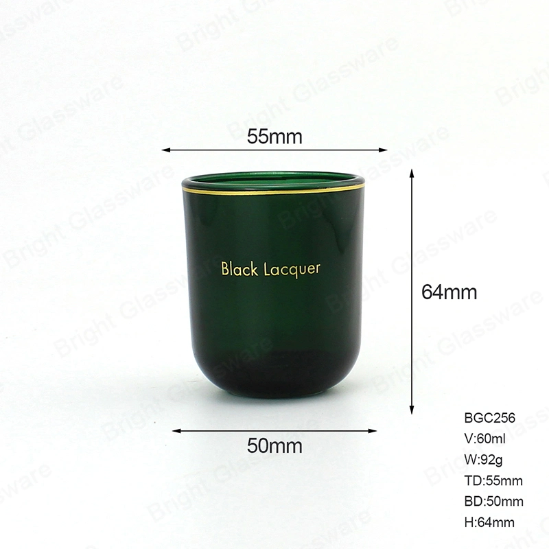 Luxury Round Base Candle Jars with Gold Rim for Candle Making