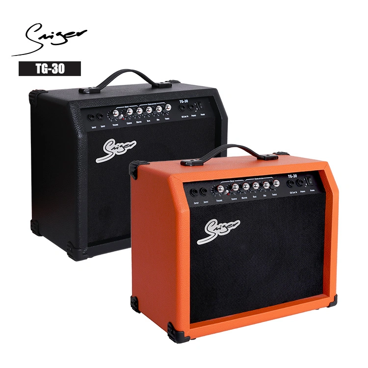 Venda por atacado a quente Smiger marca CE instrumento musical Audio AMP Fornecedor Portátil TG-30 Watt amplificador de guitarra acústica eléctrica