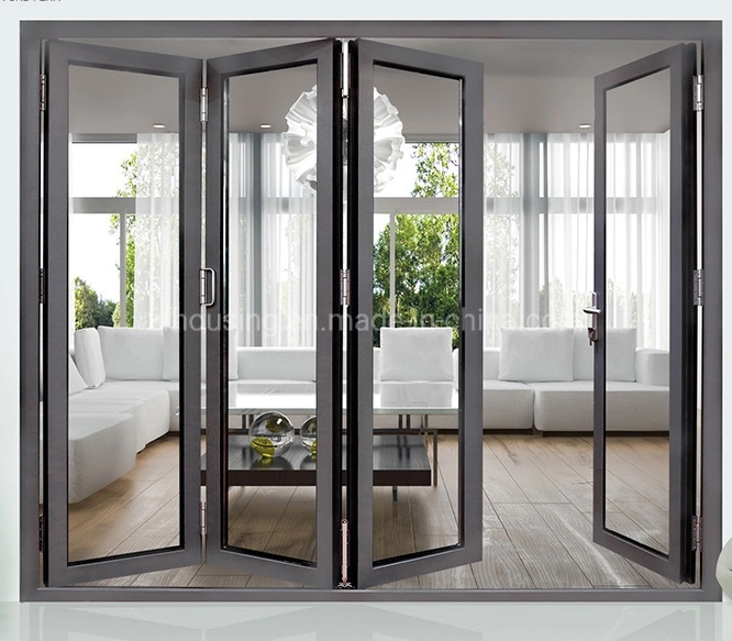 Dernière conception pliable en aluminium moderne balcon Patio porte escamotable en verre