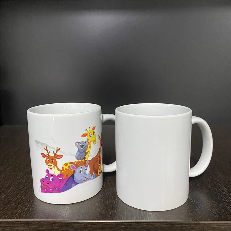 Fast Delivery 11oz White Blank Sublimation Ceramic Porcelain Mugs with Handle Tea Water Coffee Beer Travel for Sublimation