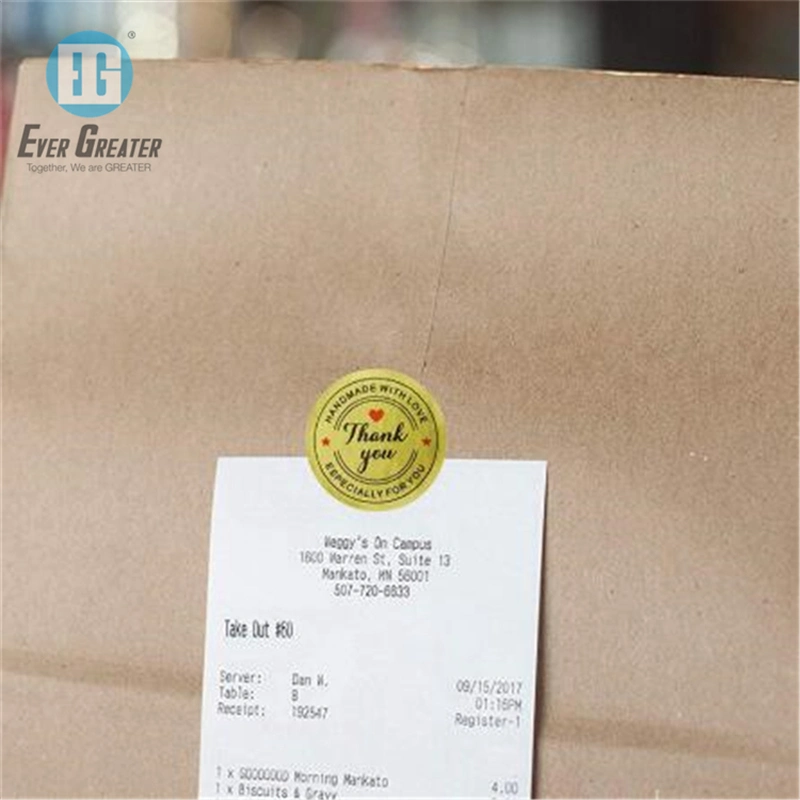 Customized Clear Plastic Adhesive Labels Gold Foil Stamp Waterproof Adhesive Foil Label