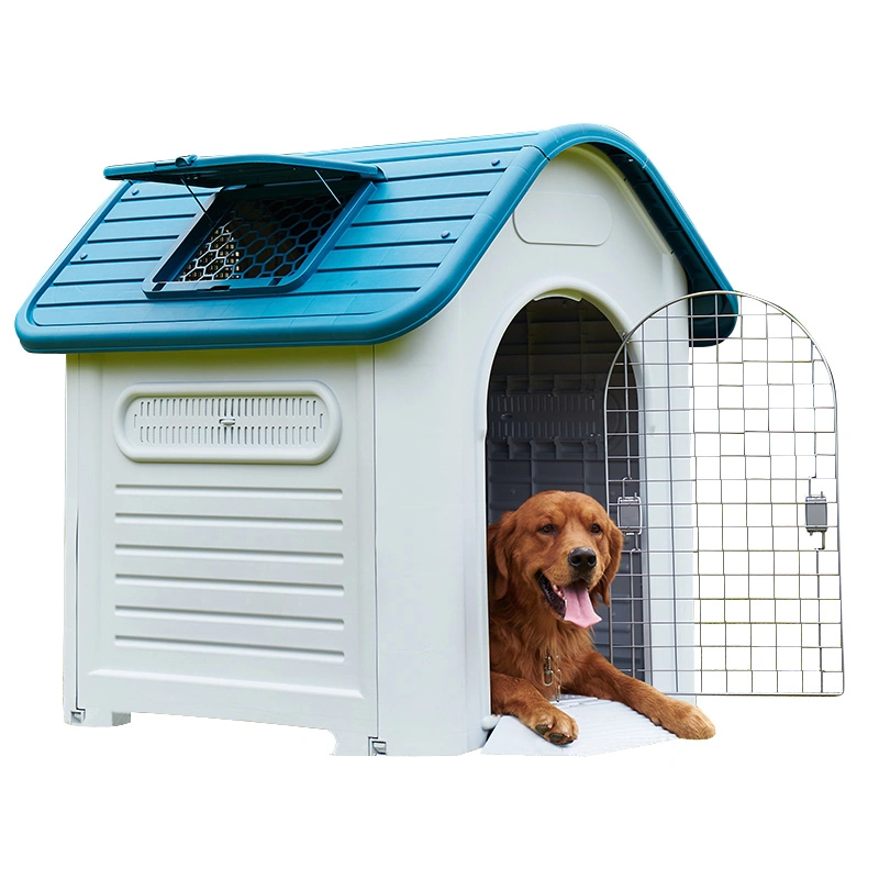 Wholesale/Supplier Rainproof Outdoor Dog House Blue White Color Fashionable Kennel PP Material Pet Furniture