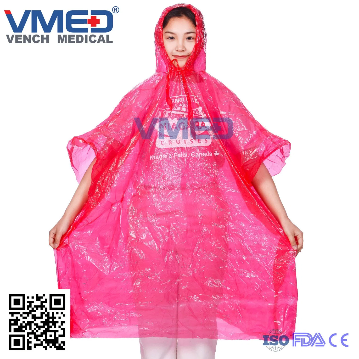 -Quirúrgicos desechables/dental/Hospital//plástico impermeable Poncho/PVC/PE capa de lluvia