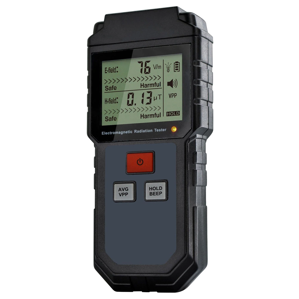 Et825 Radiation Meter Antislip Safety Data Locking Electromagnetic Detector Smart Monitor ABS Measuring Radio Wave LCD Display