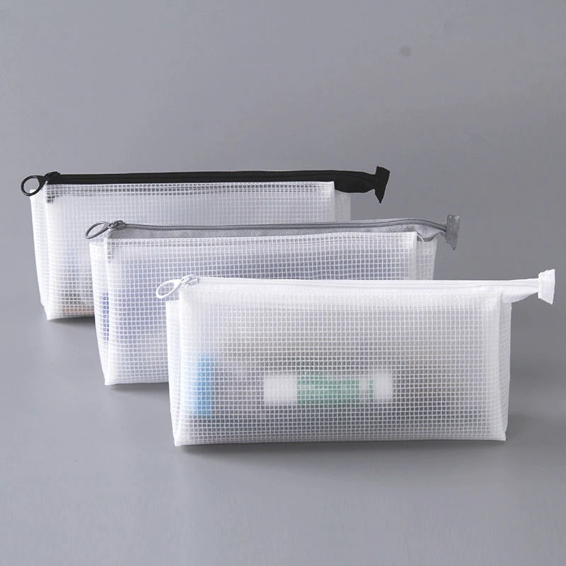 Clear PVC Pencil Case with Zipper Transparent Makeup Pouch Cosmetic Make up Bag Organizer Big Capacity Waterproof Pencil Bag for School Office Travel