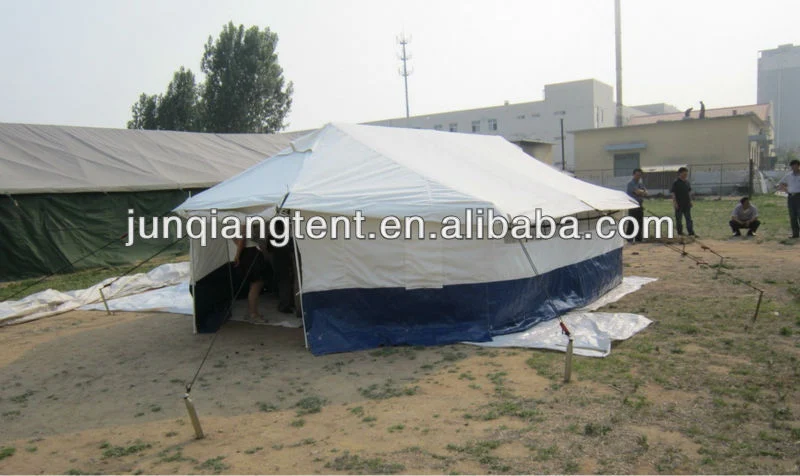 Venta en caliente China Socorro de emergencia Tent Mini12 persona lienzo de invierno Tela Refugio Refugio Tienda viento y lluvia