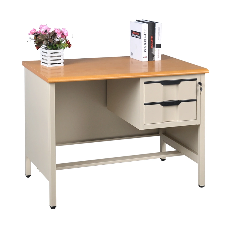 Best Metal Single Office Computer Desk with Keyboard Tray and Drawers Manufacturer