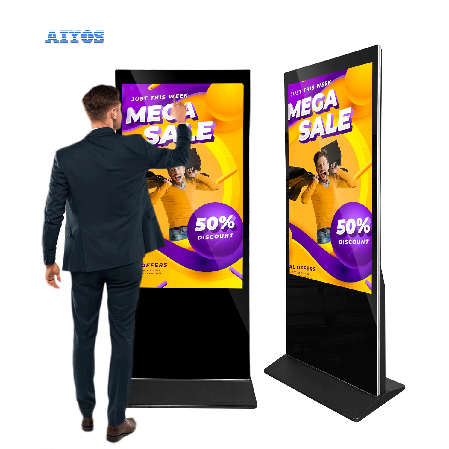 Multi Language: English, German, French, etc...Self Service Kiosk Pantalla Publicidad