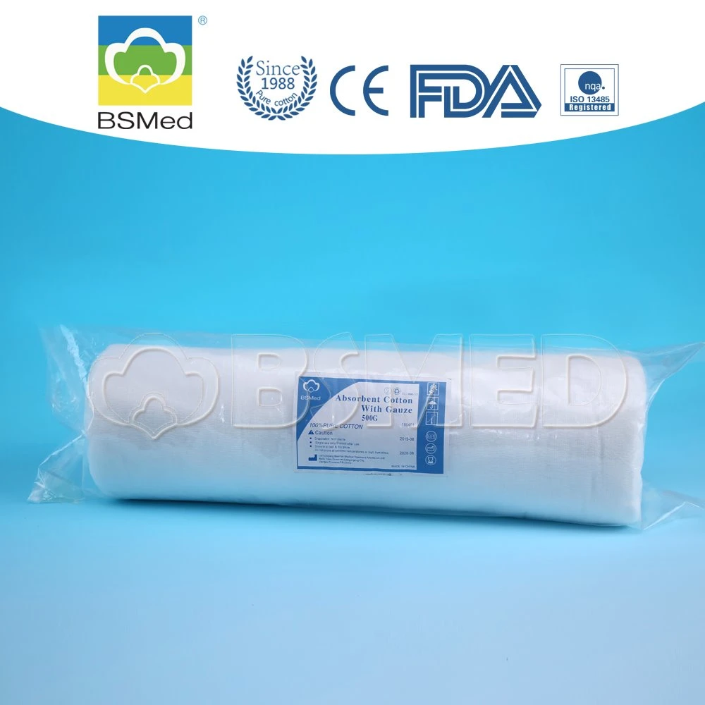 100% Pure Cotton Fabric Surgical Absorbent Medical Cotton Roll Absorbent Cotton Wool Roll