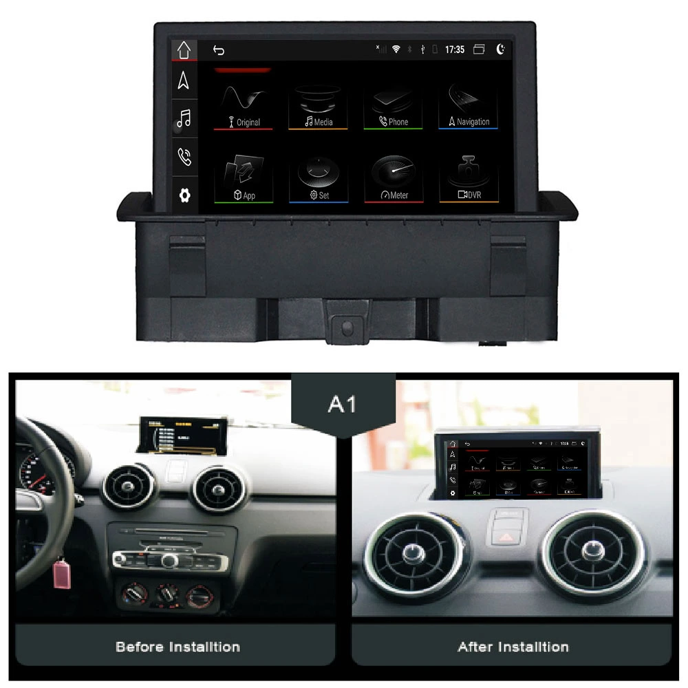 Haute résolution de la vidéo pour Android voiture Audi A1 2012 2013 2014 2015 2016 2017 2018 Vue de la caméra arrière sans fil GPS Player