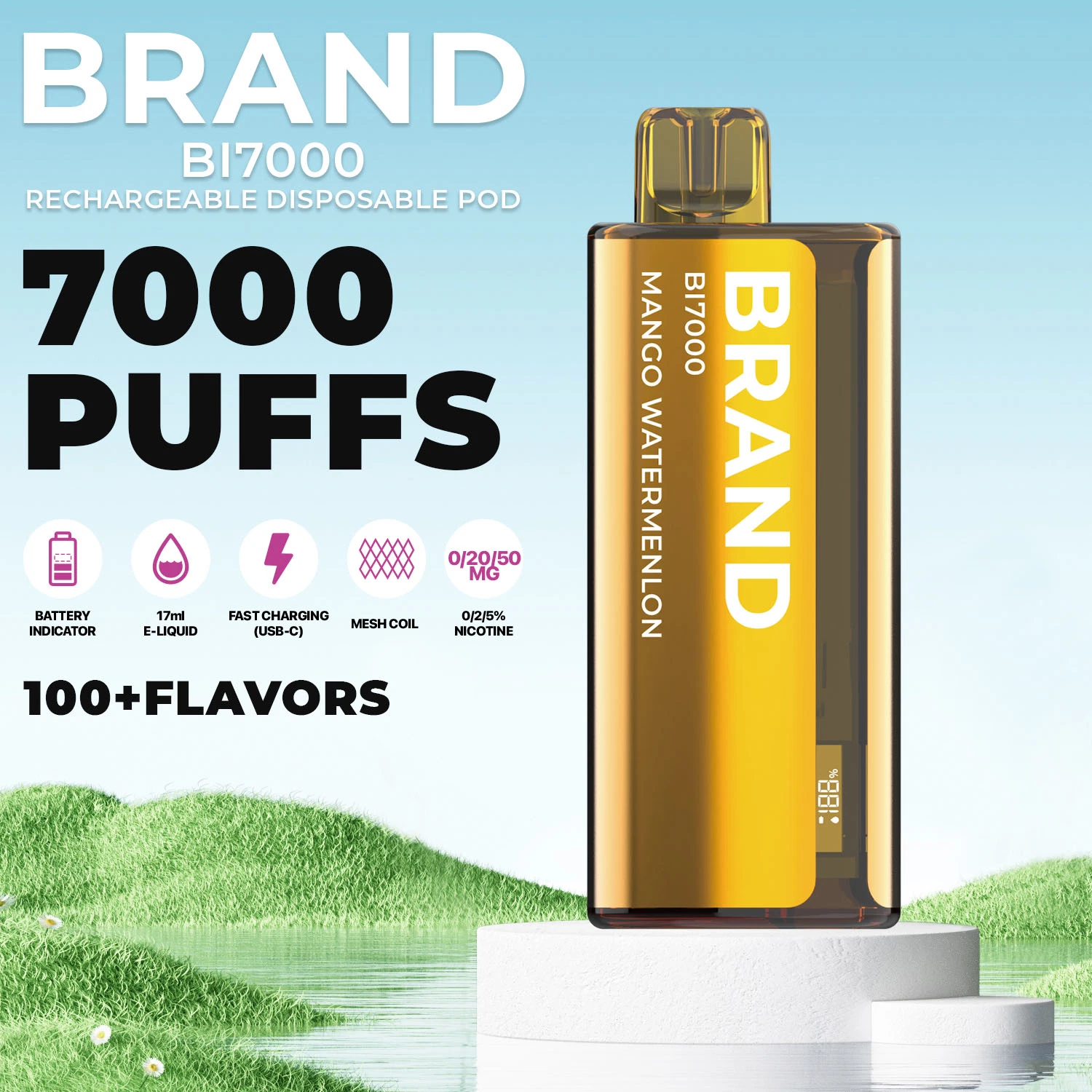 Caneta de papel de cigarros e descartáveis para atacado Hidi Modos descartáveis 7000 Vaporizador líquido Puff e recarregável Substituir Pod Smoke Vape Factory