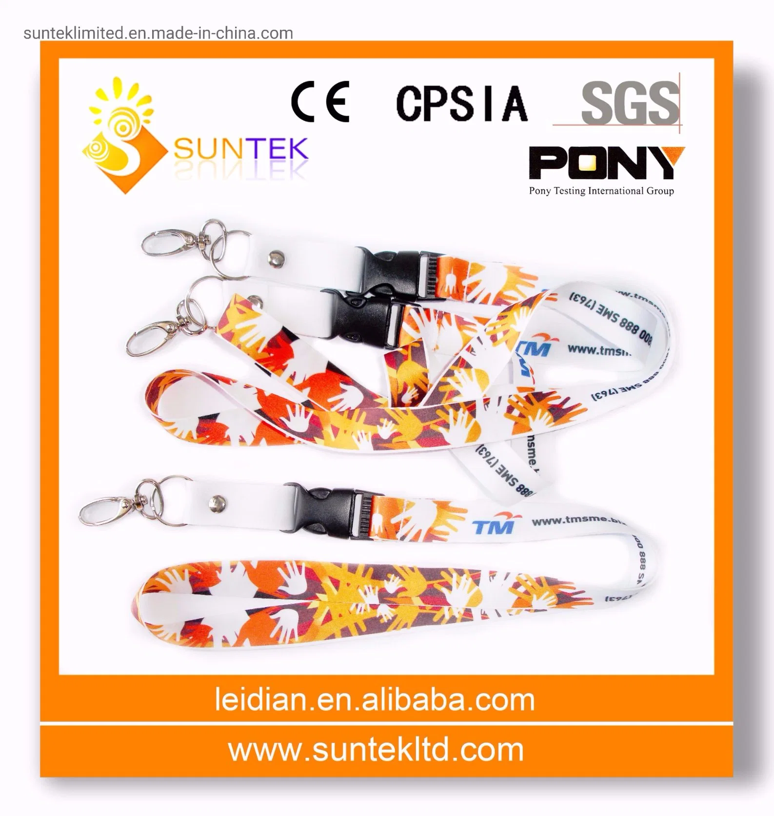 Custom Polyester Lanyard Woven Nylon Silk Screen Printed Sublimation Neck Logo Strap with ID Badge Holder with Safety Break Clip