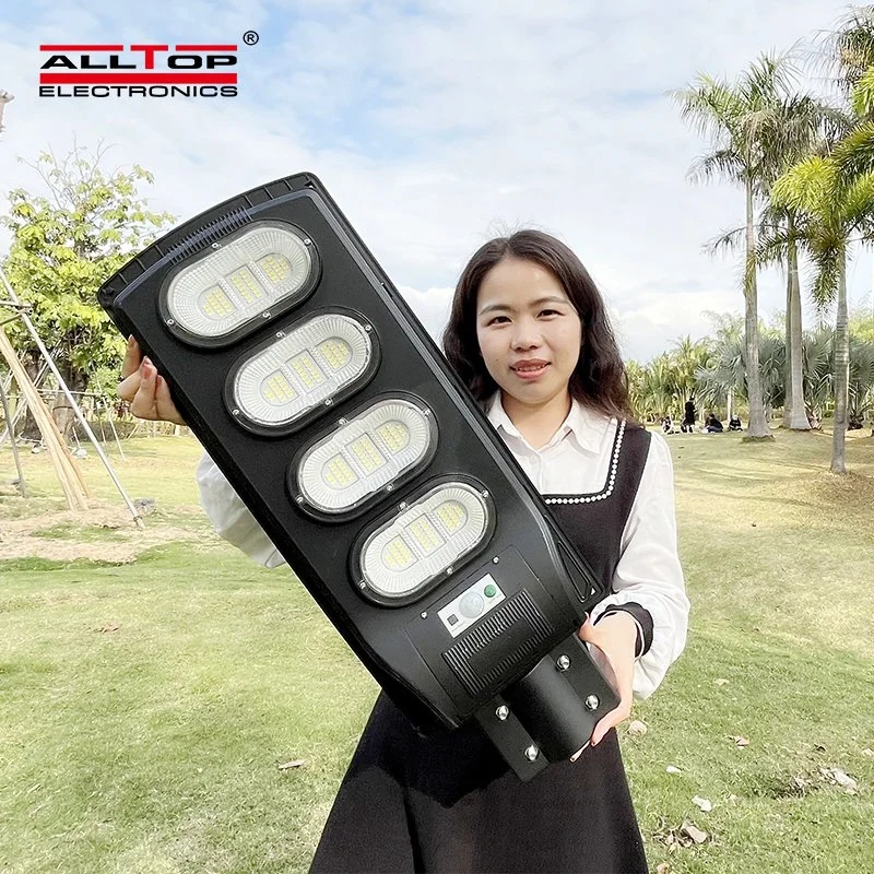 Alltop IP65 Étanche Extérieur Road Streetlight 50W 100W 150W 200W ABS Alimentation Solaire Lampe Solaire de Rue Tout en Un Intégré Capteur de Mouvement Lumière de Rue LED Solaire