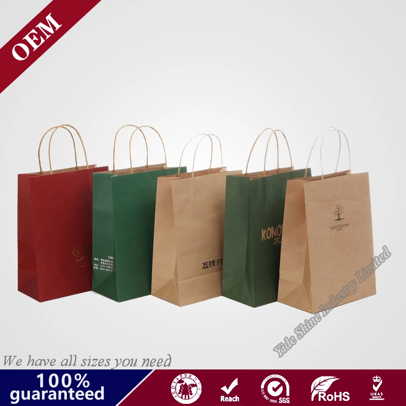 Recyclable Luxury Custom Logo Printed Craft White Paper Bag for Gift and Cosmetics