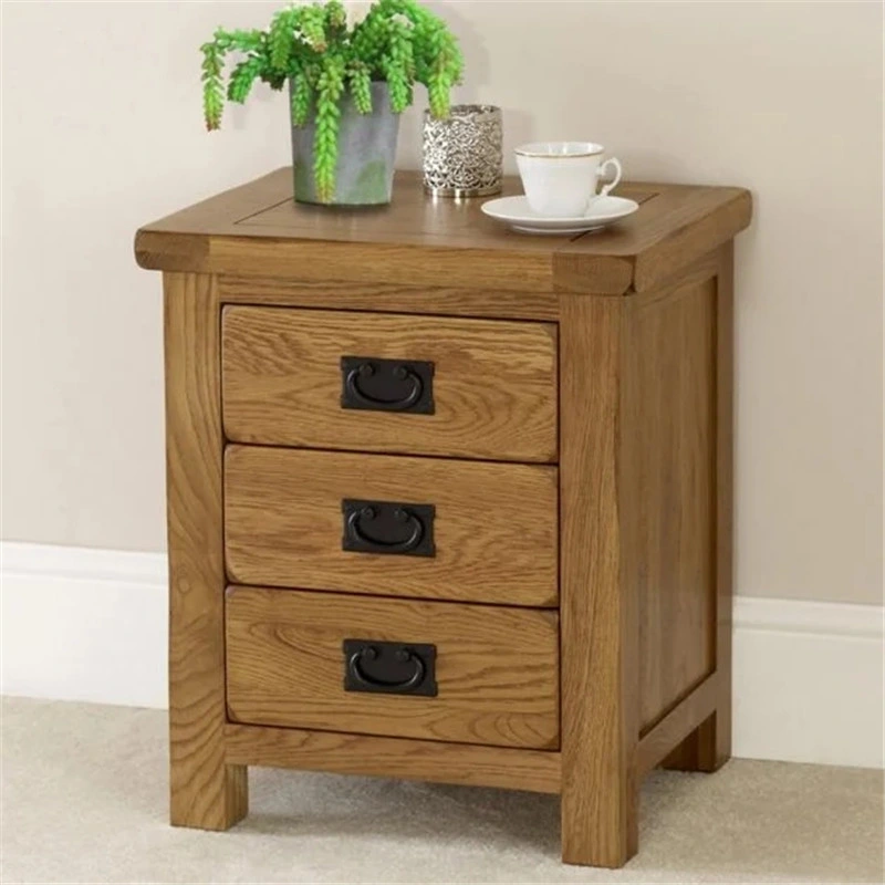 Classic Contemporary Interiors Furniture Rustic Oak 3 Drawer Bedside Bedroom Wooden Nightstand Living Room Organizer Sideboard Cabinet Sofa End Table