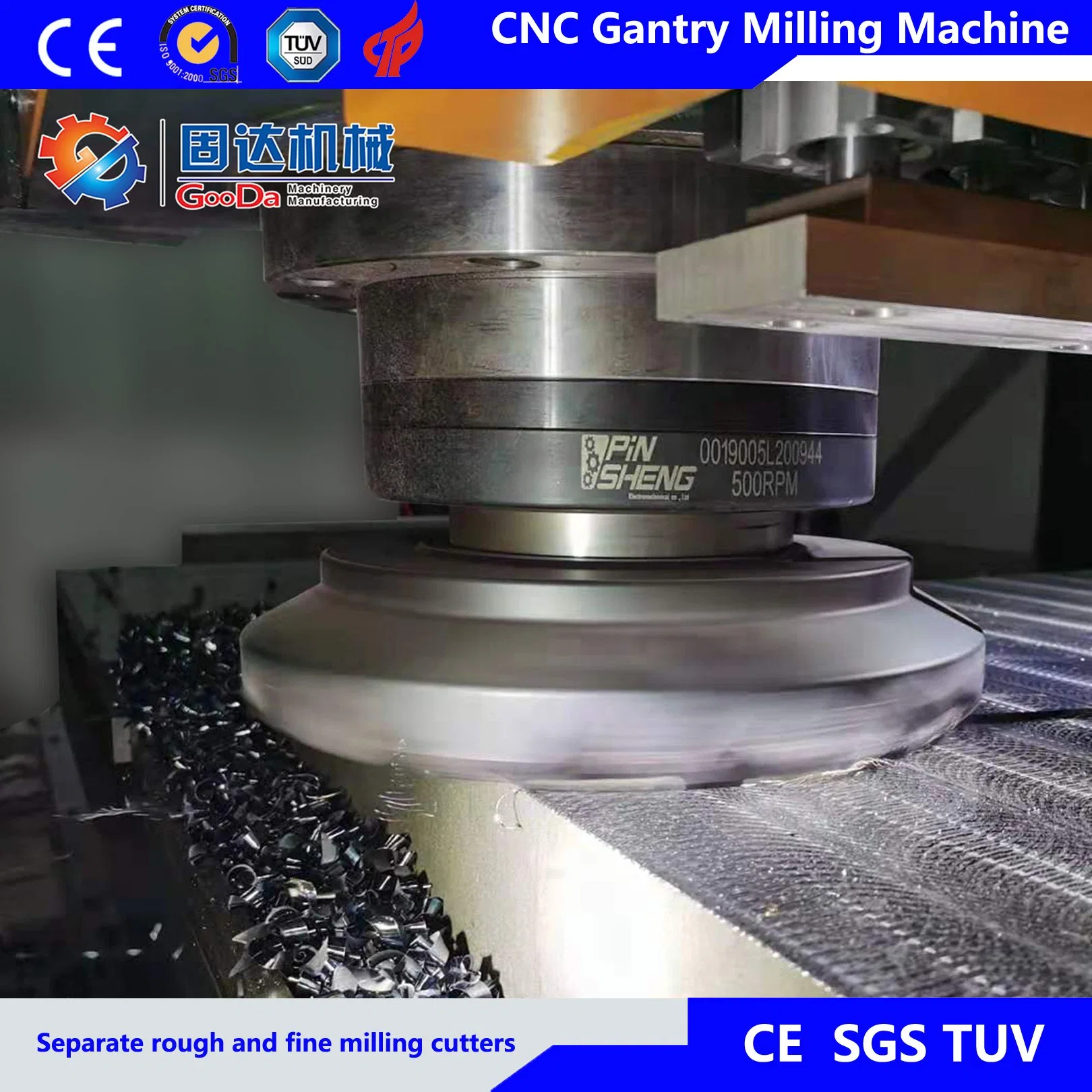 Gooda CNC Machine Tool Gantry Milling with Two Separate Rough and Fine Cutting Drilling Grinding Planar Type Machinery