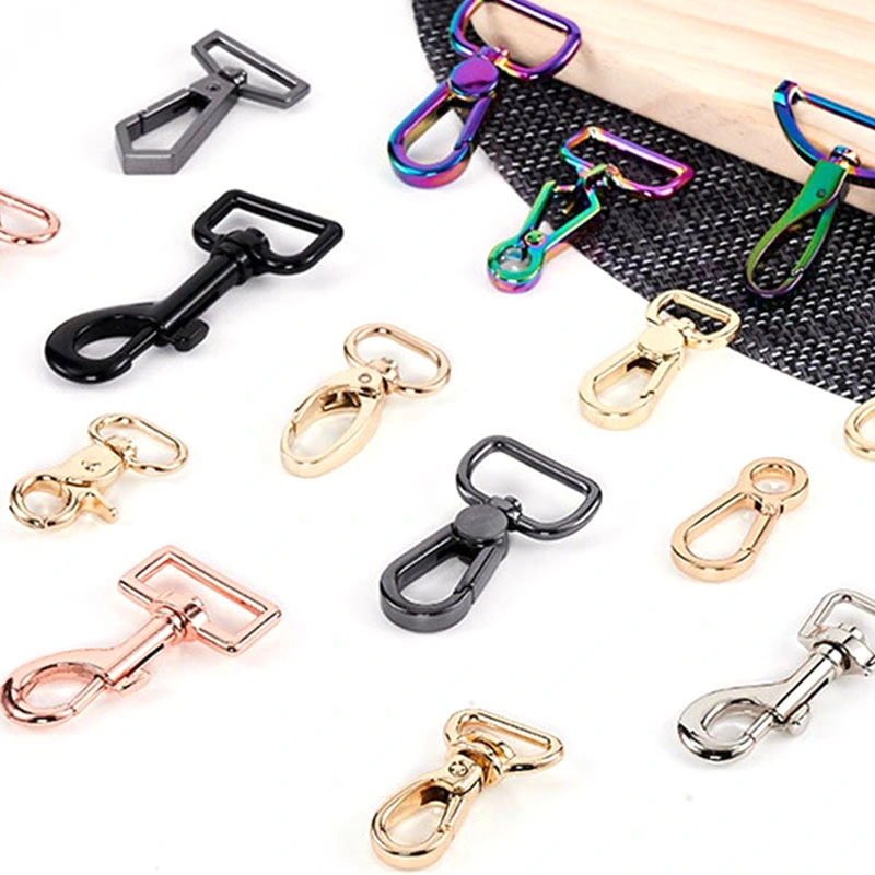 Wholesale/Supplier Handbag Hardware Accessories Bag Strap Rainbow Rose Gold Buckle Swivel Lobster Clasp Metal Snap Hook
