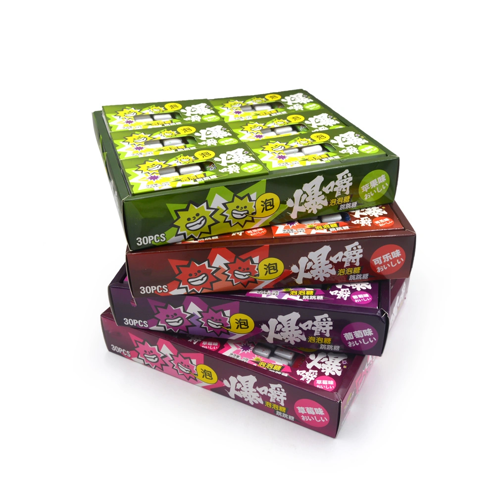 Apple Flavor Chewing Gum with Popping Candy