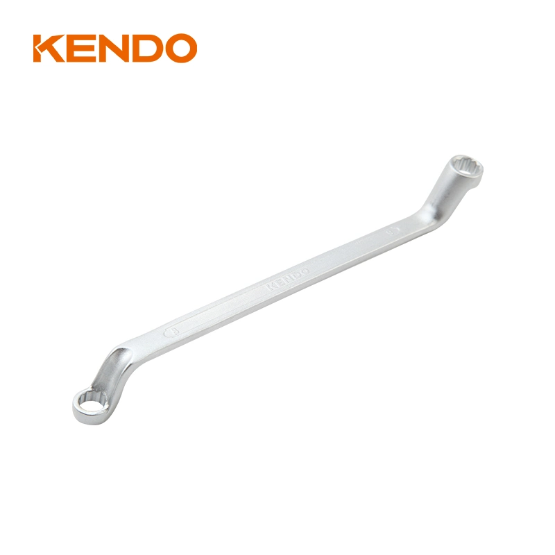 Kendo Chrome Plated Double Offset Ring Spanner Wrench Set Double End Ring Wrench