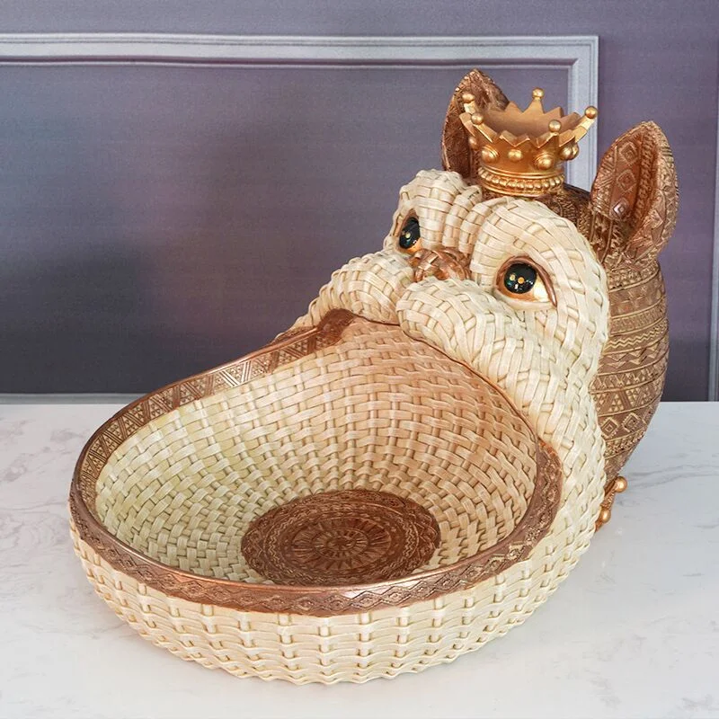 Decorative Storage Box with Rattan Look Animals Bulldog Monkey