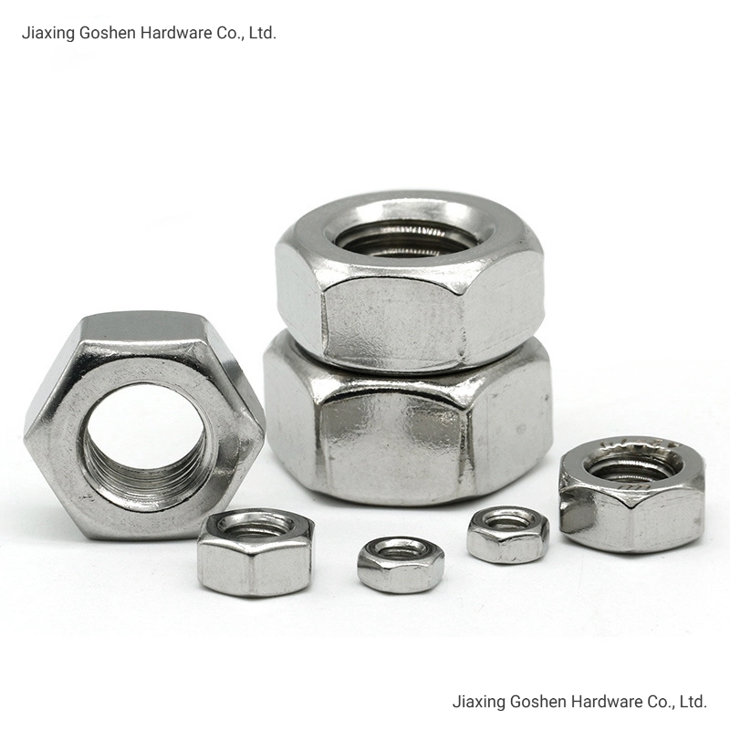 Stainless Steel 304 316 DIN934 DIN555 ISO4032 BS916 ANSI/ASME B18.2.4 Nuts M3-M36 Hex Nuts