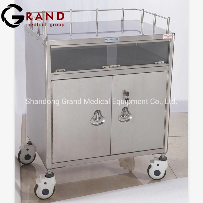 High quality/High cost performance Hospital Furniture Medical Emergeny Cart Stainless Steel Anesthesia Trolley