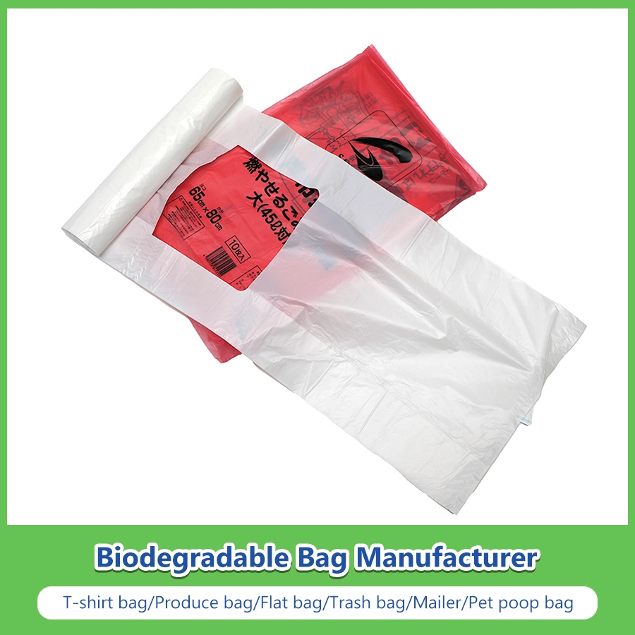 Pbat+la fécula de maíz amarillo Compostable hecho biodegradables bolsas vegetales Hospital inodoro