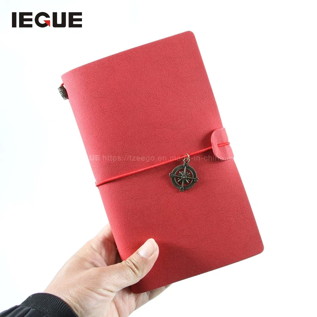 Custom Madelogo Office Gift Set Premium Softcover Red Leather 2020 Diary Notebook Brown with Elastic Band