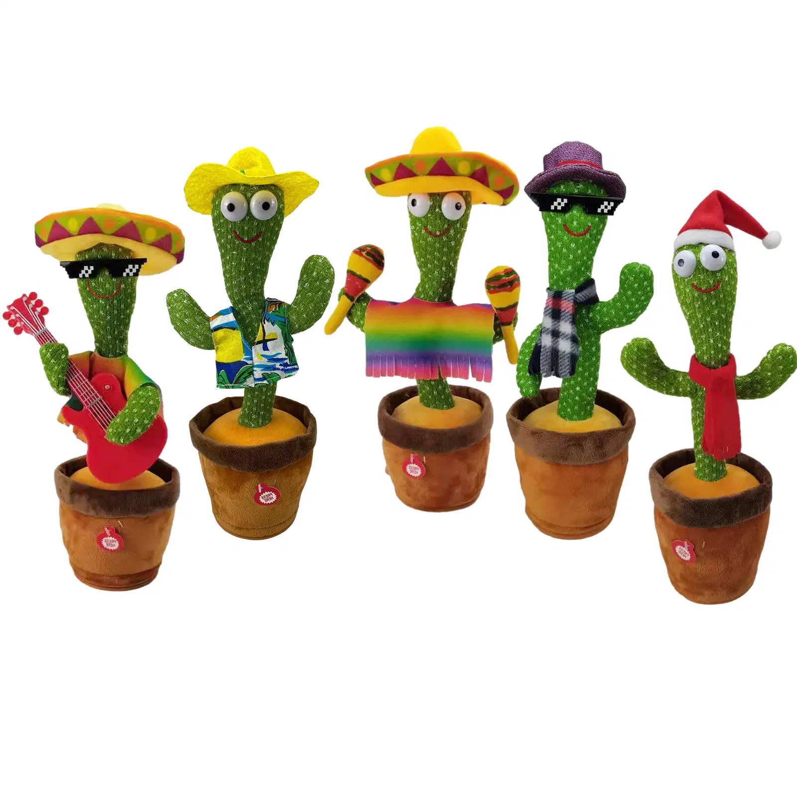 Factoriy Precio USB carga eléctrica Groovy Dancing Cactus altavoz mimicar Cactus niños Plush Cactus Toy