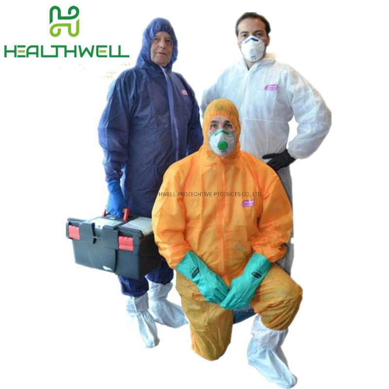 Microroporous 55gramos de pulverización de pintura de protección de seguridad se adapte a mono de trabajo Overoles desechables