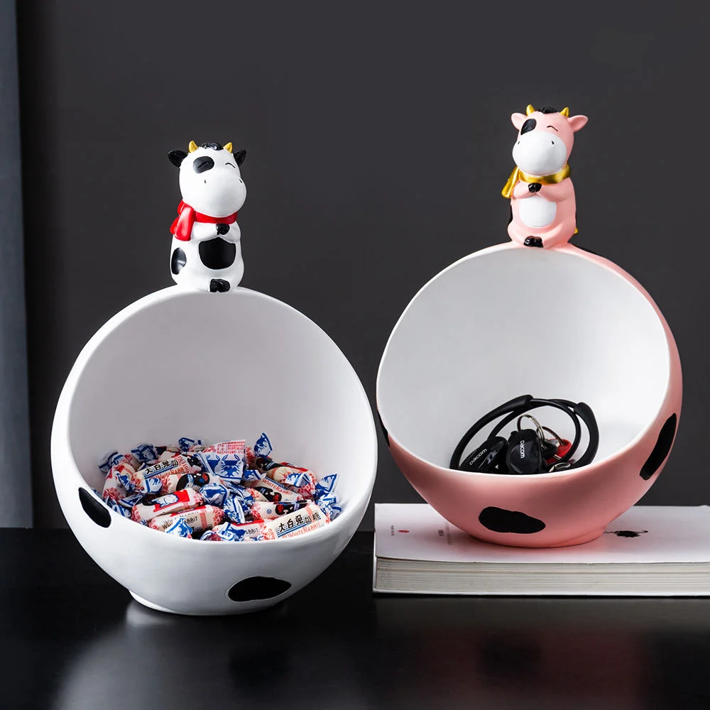 Creative Milk Storage Tank Resin Animal Candy Key Debris Storage Ball