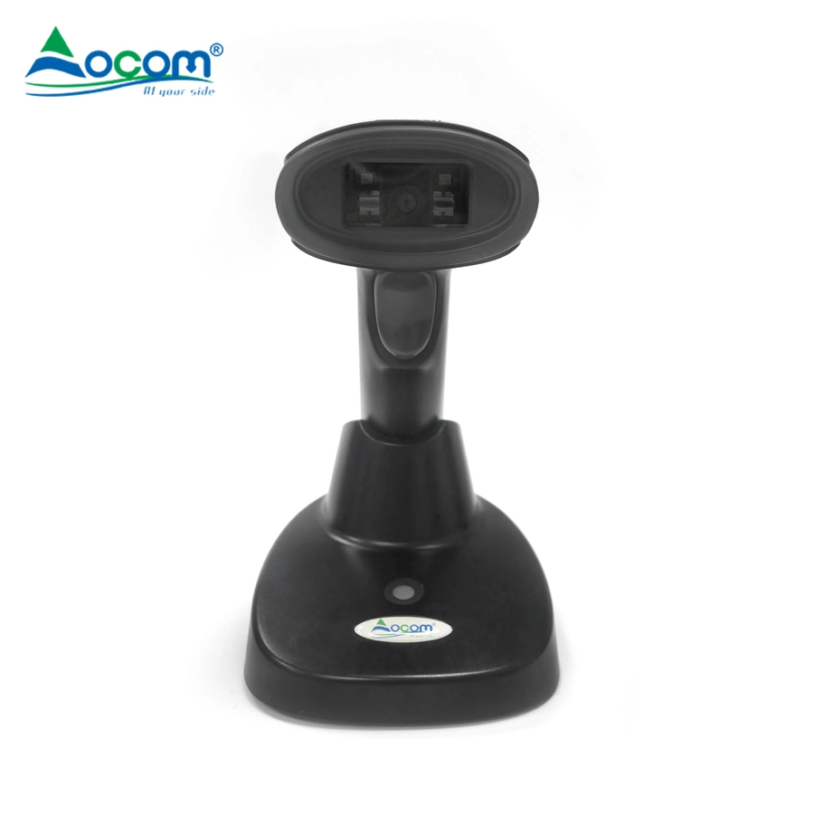 Lecteur de codes à barres sans fil 2D Prix scanner portable Bluetooth avec support