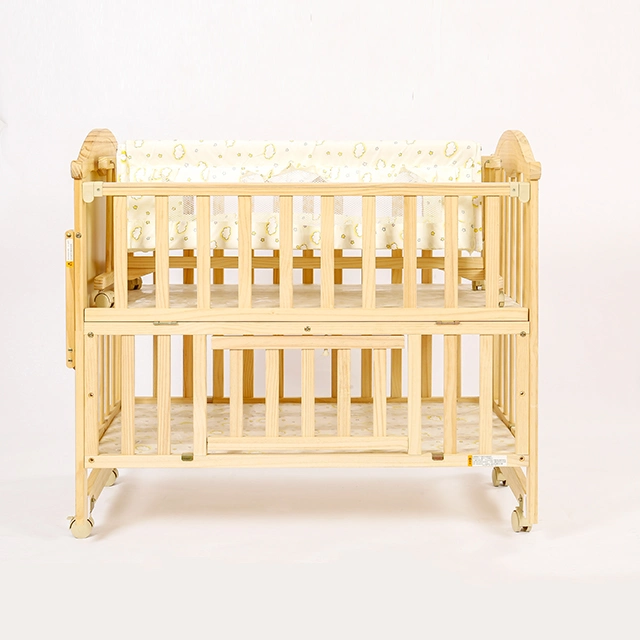 Multi-Function Design Wooden Baby Cradle-Wood Cot Baby Swing Bed