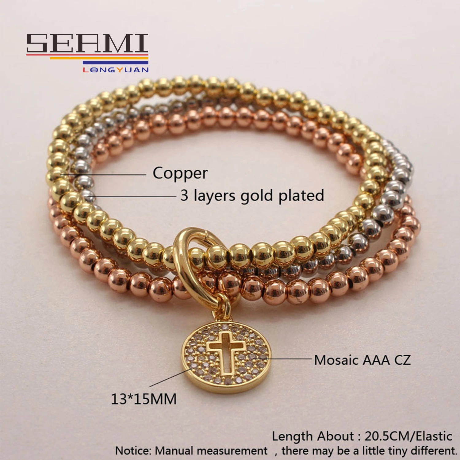 Antike Rosenkranz Perlen Rose Gold Kette Armreif Charm Herren Armbänder