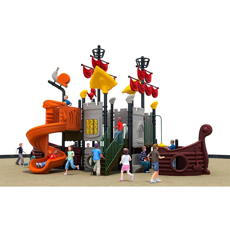 Kids Paradise Outdoor Playground Equipment Spiral Slides Amusement Park