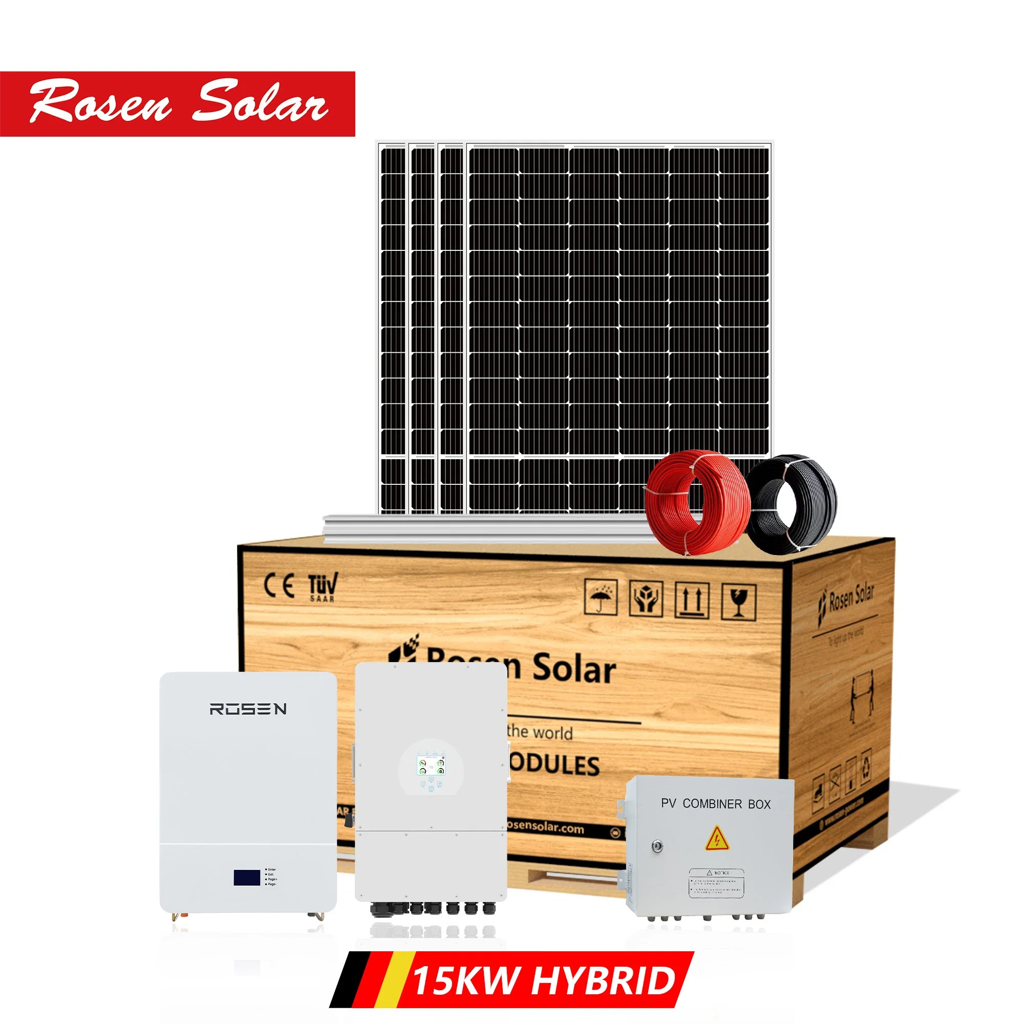 Hybrid System Solar Kit 15kw 20kw 25kw 30kw off on Grid Solar Power Energy System Home Commercial