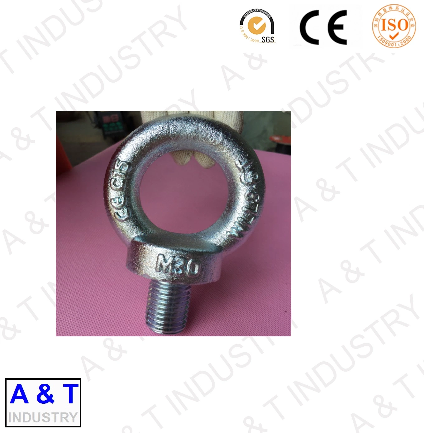 Rigging Hardware Galvanized Carbon Steel DIN580 Eye Screw