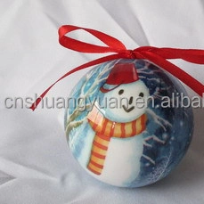 Christmas Polyfoam Ball with Lively Sticker Christmas Paper Wrapped Ball Christmas Balls