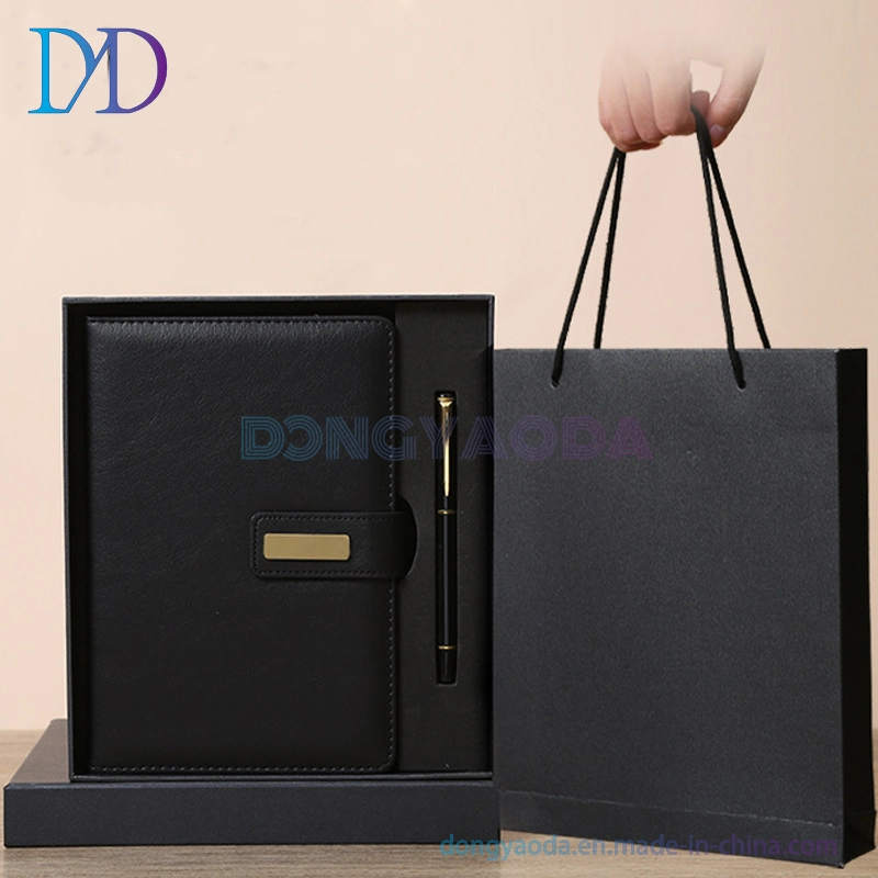 Business Logo Stationery Customised Luxury PU Leather Notebook and Pen Gift Set